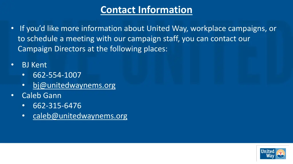 contact information