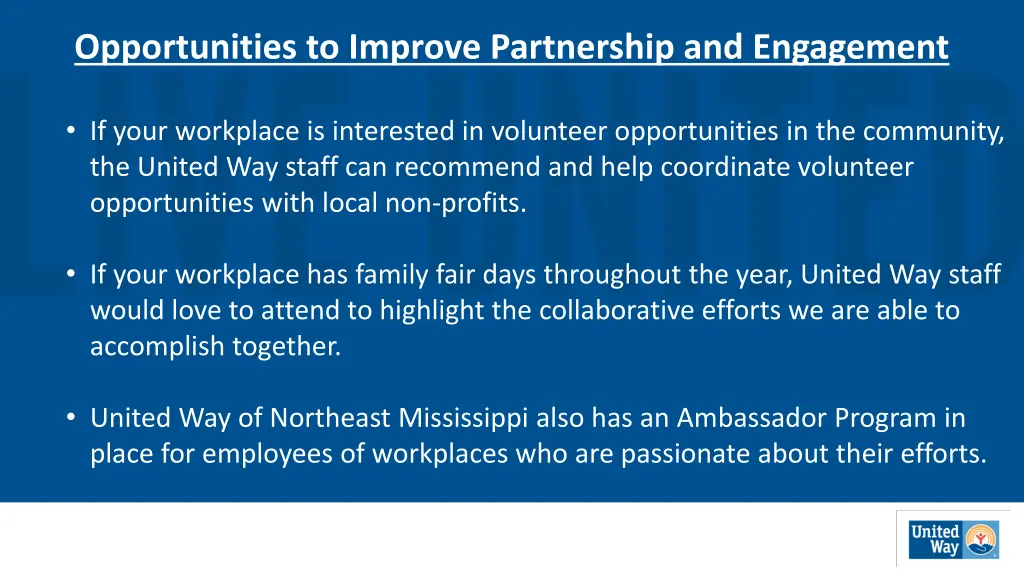 opportunities to improve partnership