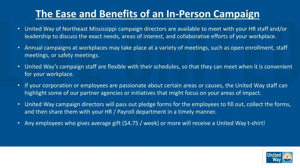 the ease and benefits of an in person campaign