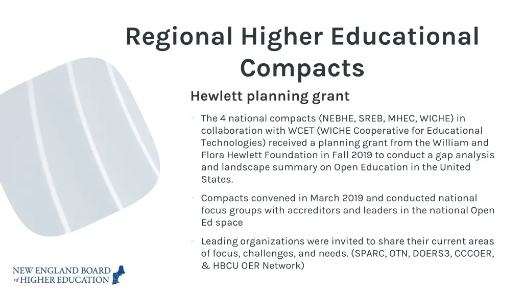 regional higher educational compacts hewlett