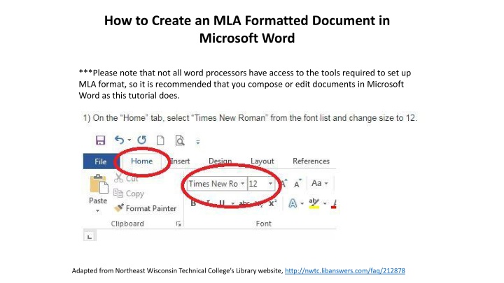 how to create an mla formatted document