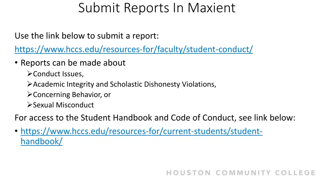 submit reports in maxient