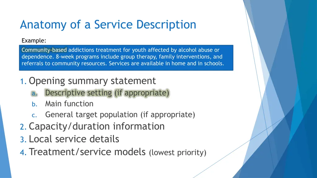 anatomy of a service description 1