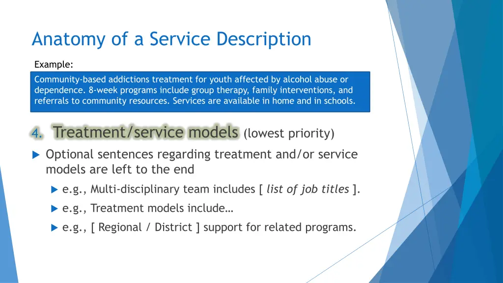 anatomy of a service description 6