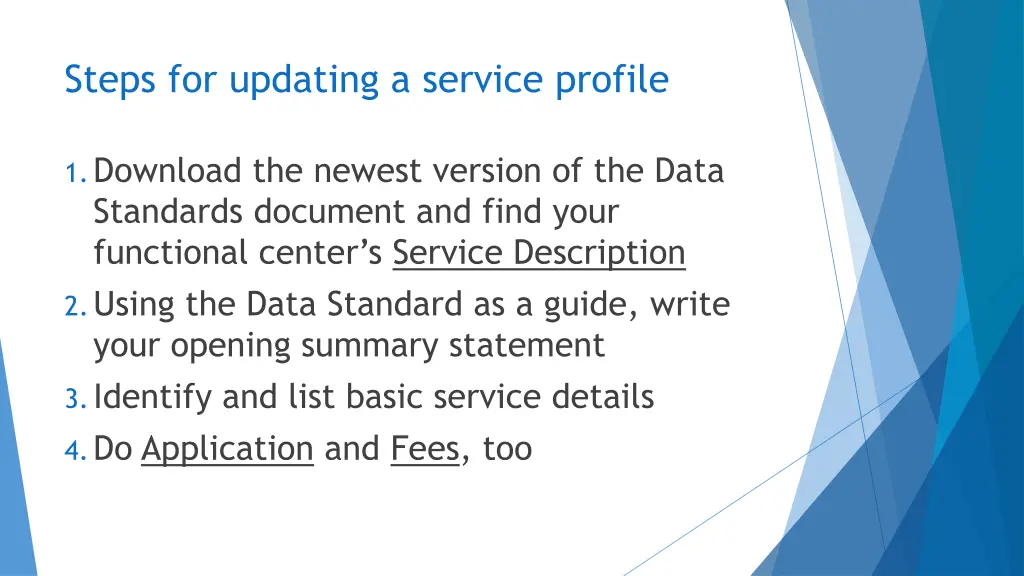 steps for updating a service profile