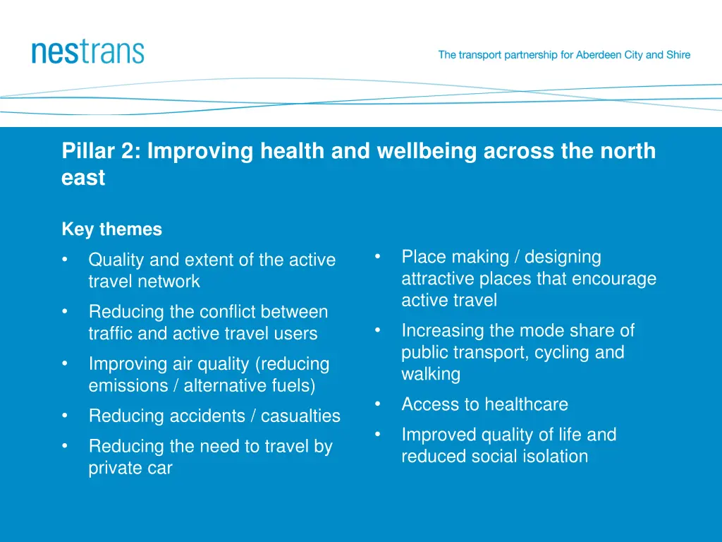 pillar 2 improving health and wellbeing across 1