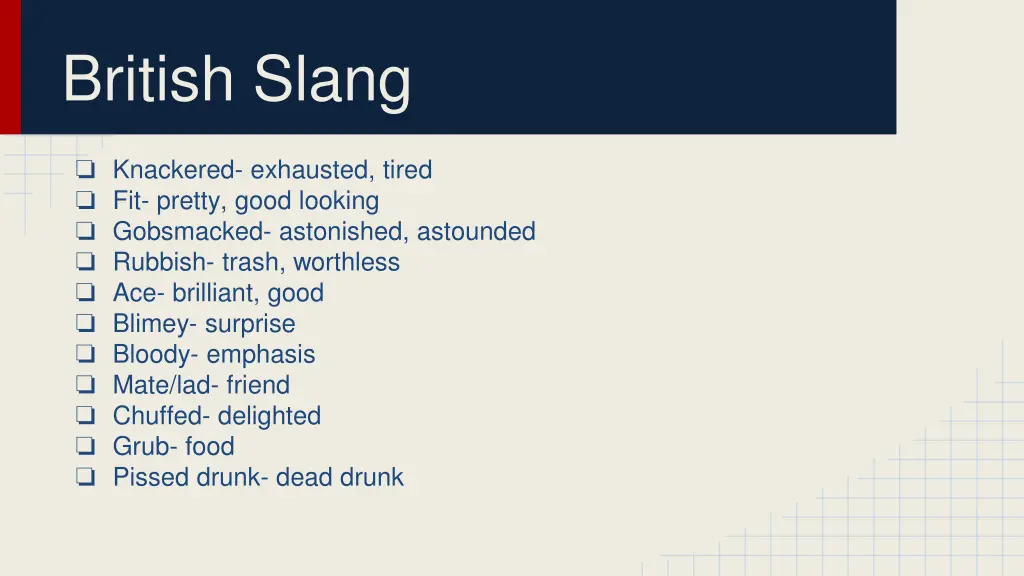 british slang