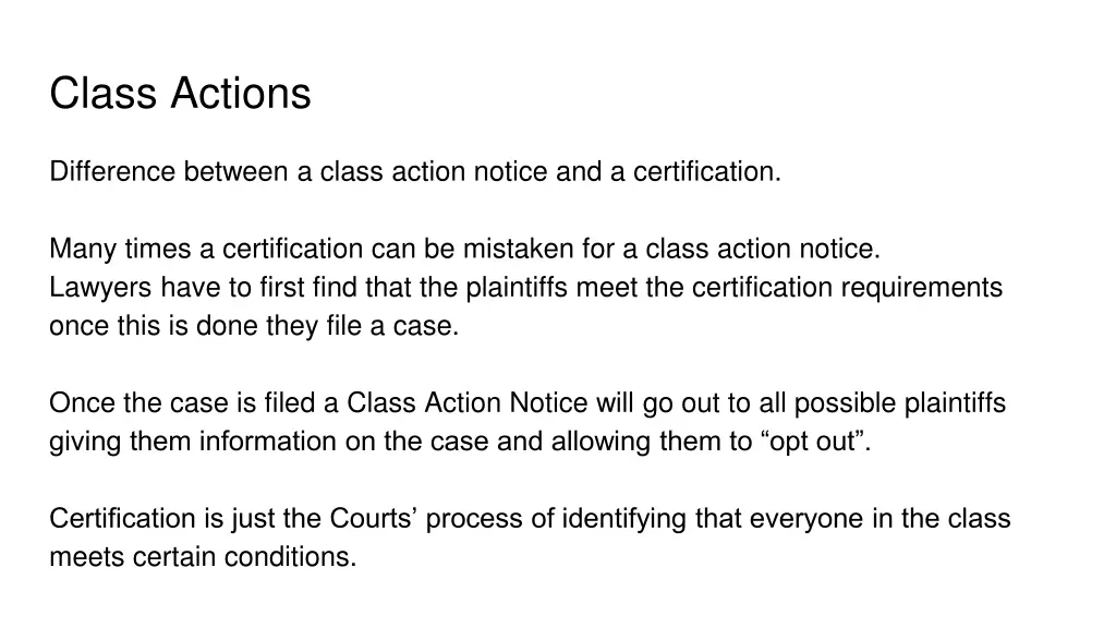 class actions 1