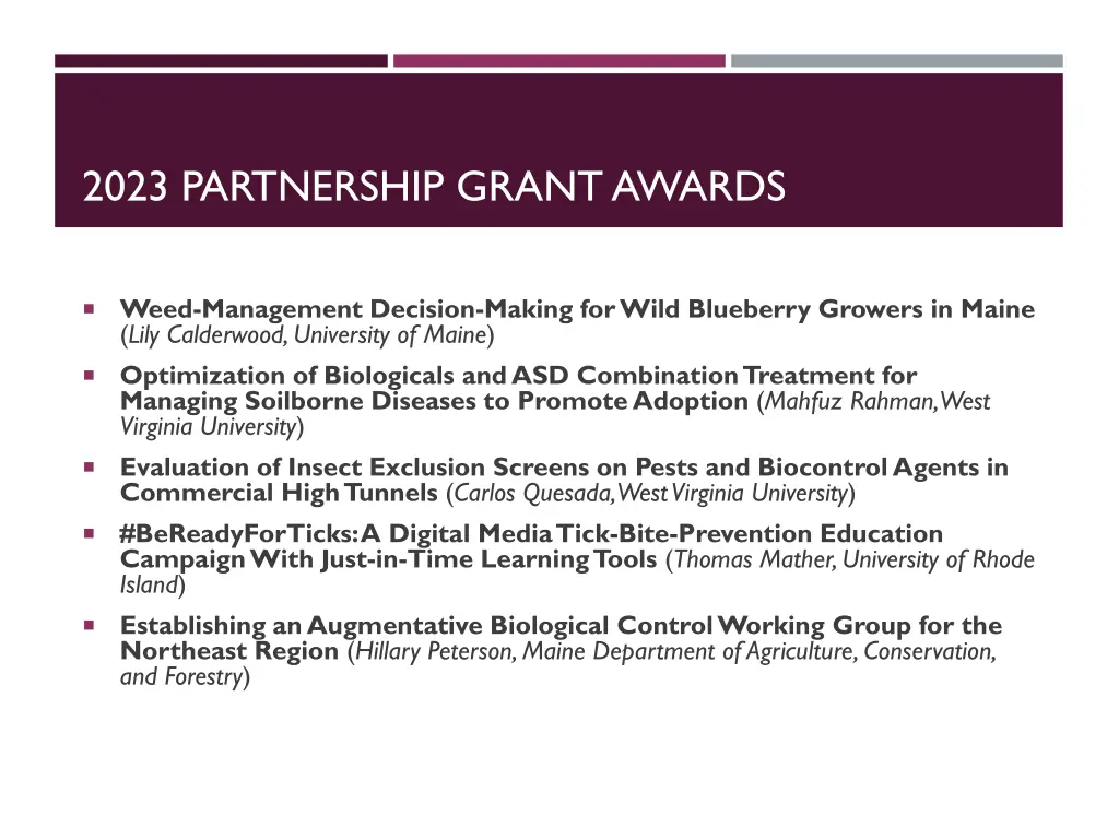 2023 partnership grant awards