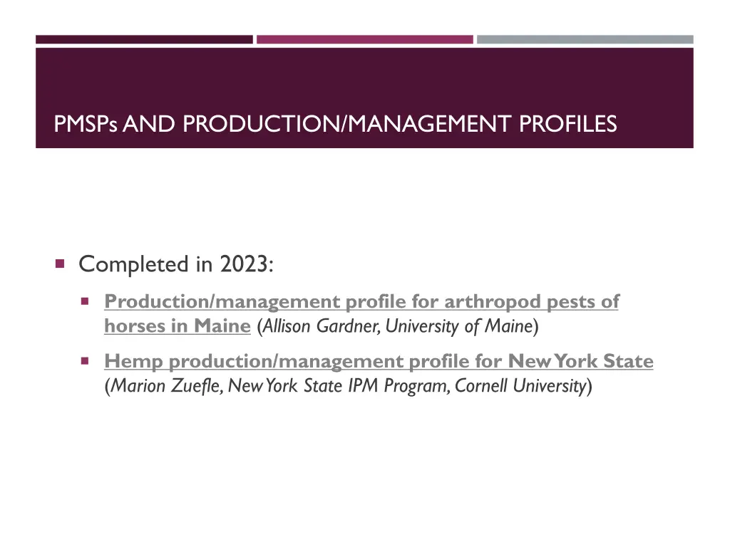 pmspsand production management profiles