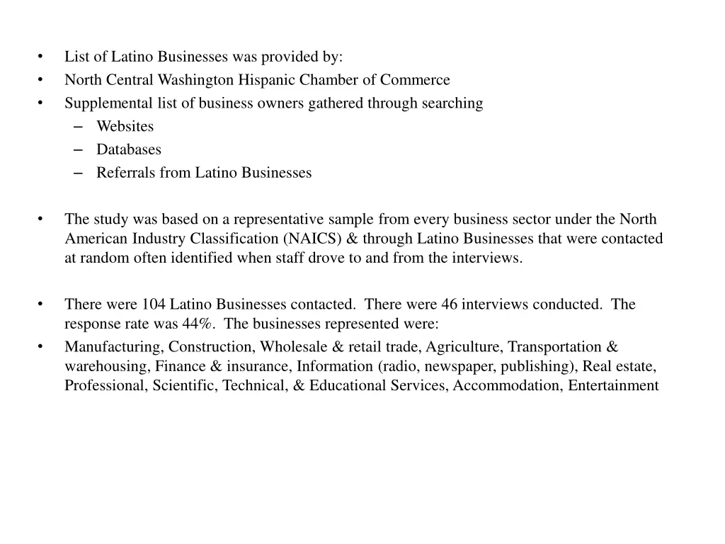 list of latino businesses was provided by north