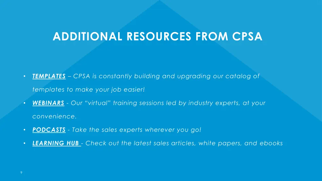 additional resources from cpsa