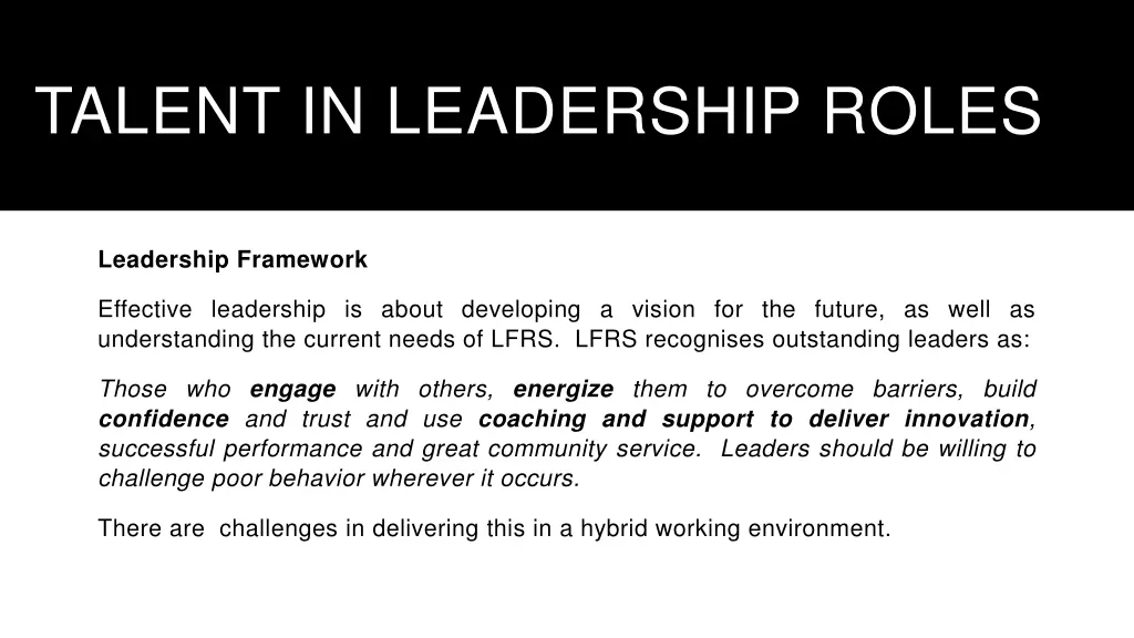 talent in leadership roles