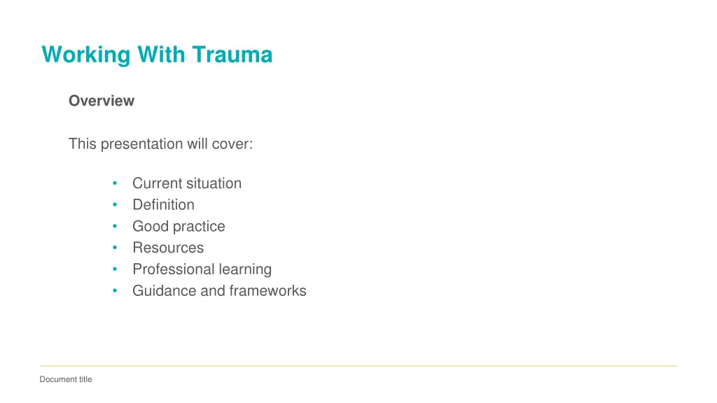 working with trauma