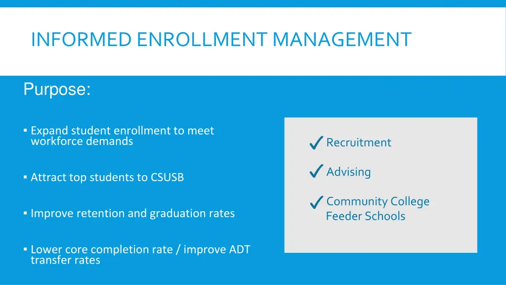 informed enrollment management