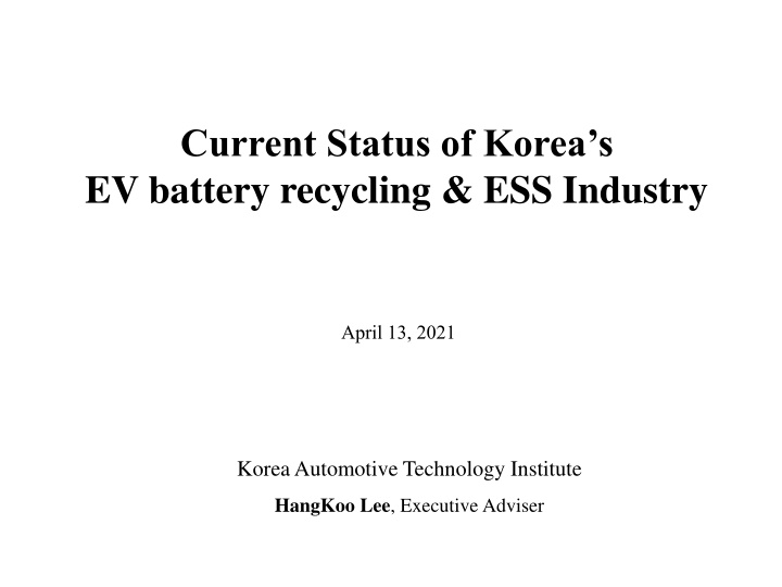 current status of korea s ev battery recycling