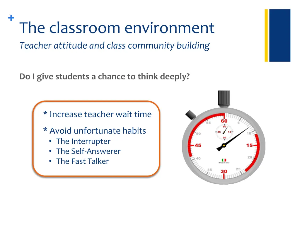 the classroom environment teacher attitude