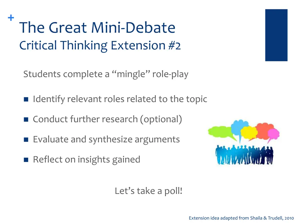 the great mini debate critical thinking extension 1