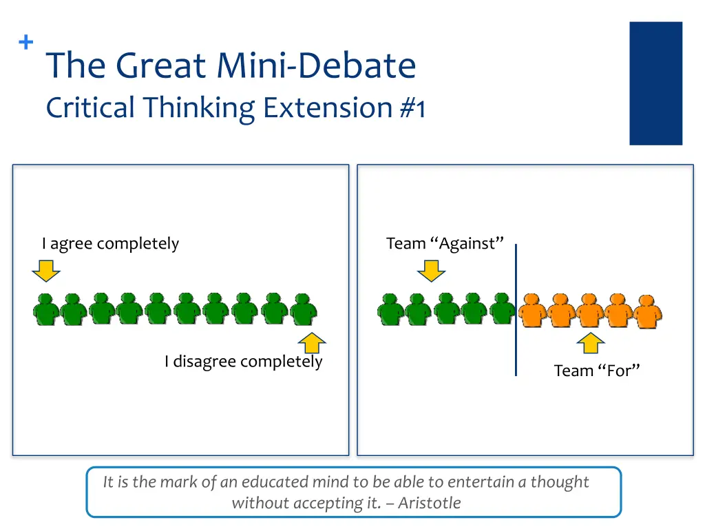 the great mini debate critical thinking extension