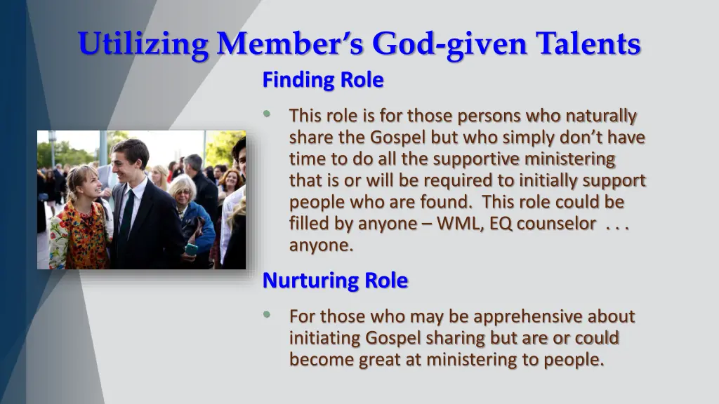 utilizing member s god given talents finding role