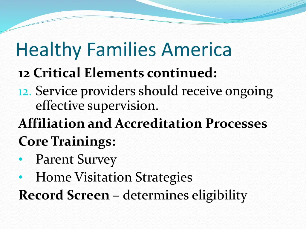 healthy families america 12 critical elements 1