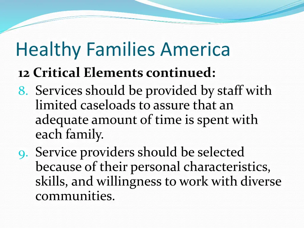 healthy families america 12 critical elements