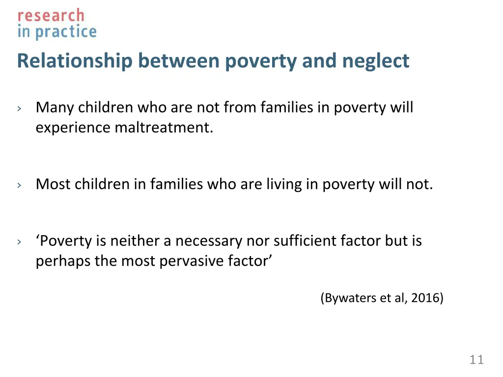 relationship between poverty and neglect