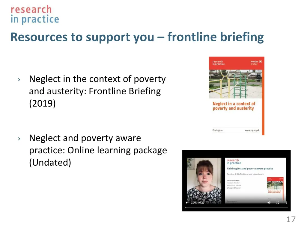 resources to support you frontline briefing