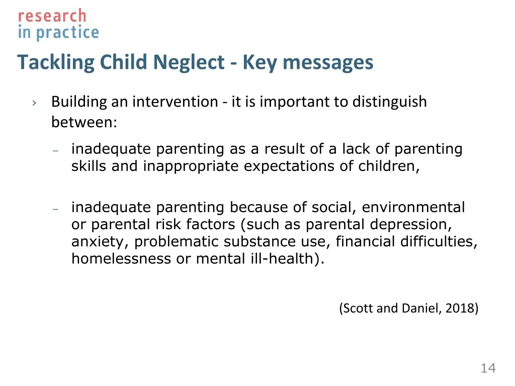 tackling child neglect key messages