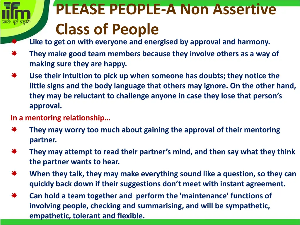 please people a non assertive class of people