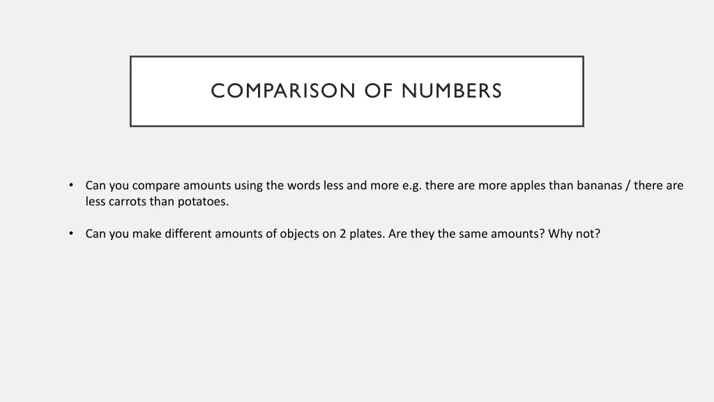 comparison of numbers