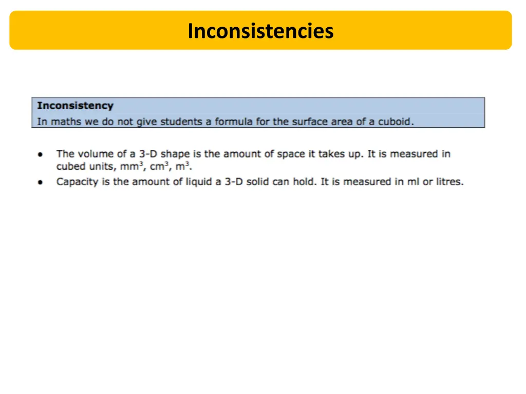 inconsistencies