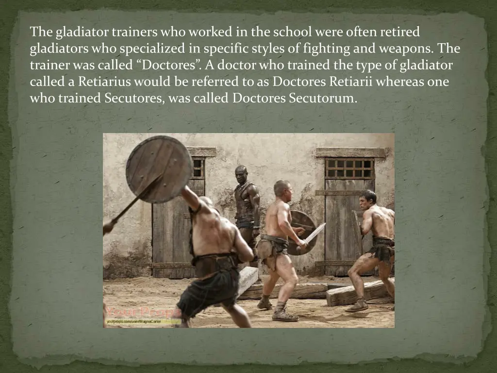 the gladiator trainers who worked in the school