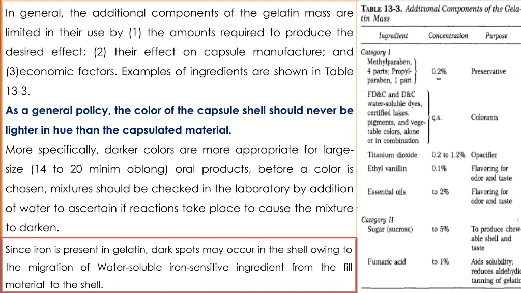 in general the additional components