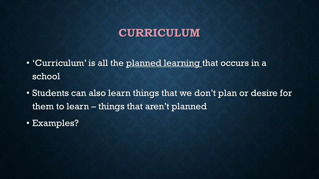 curriculum