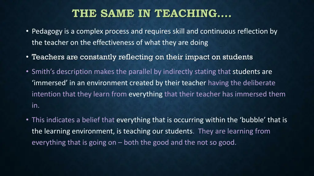 the same in teaching