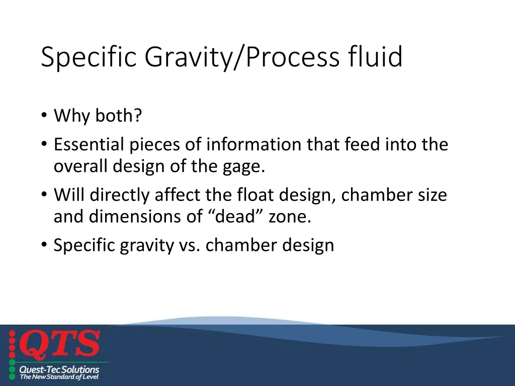 specific gravity process fluid