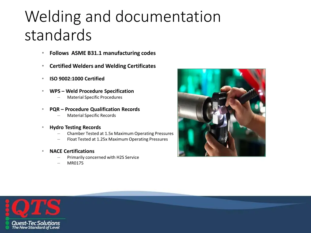 welding and documentation standards