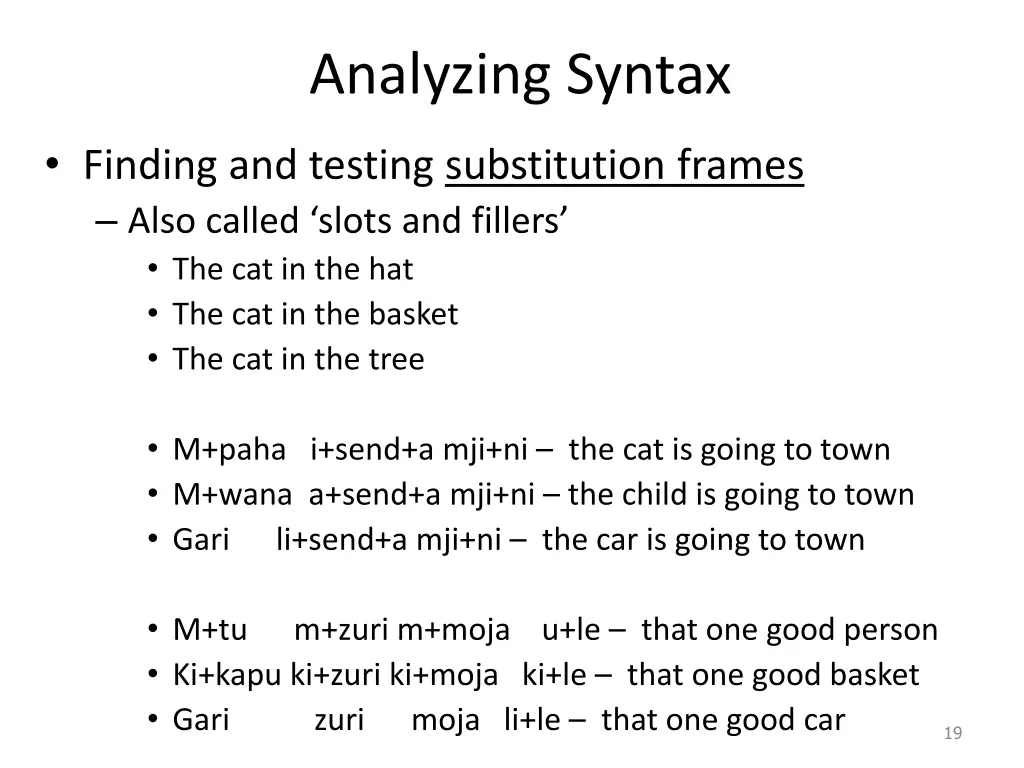 analyzing syntax