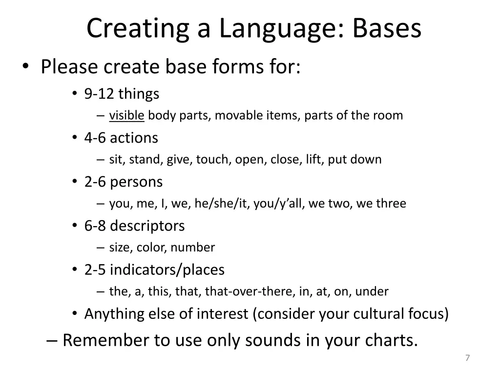 creating a language bases please create base