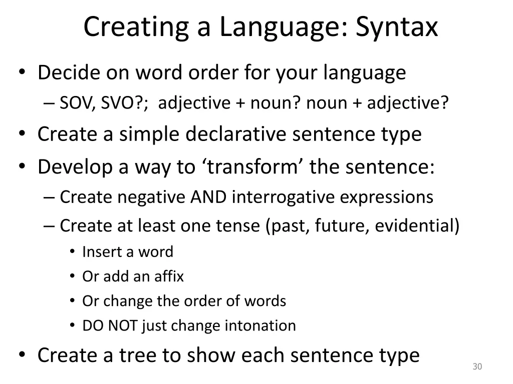 creating a language syntax