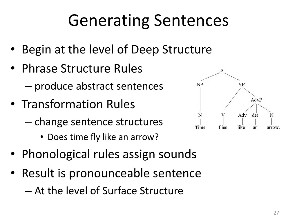 generating sentences