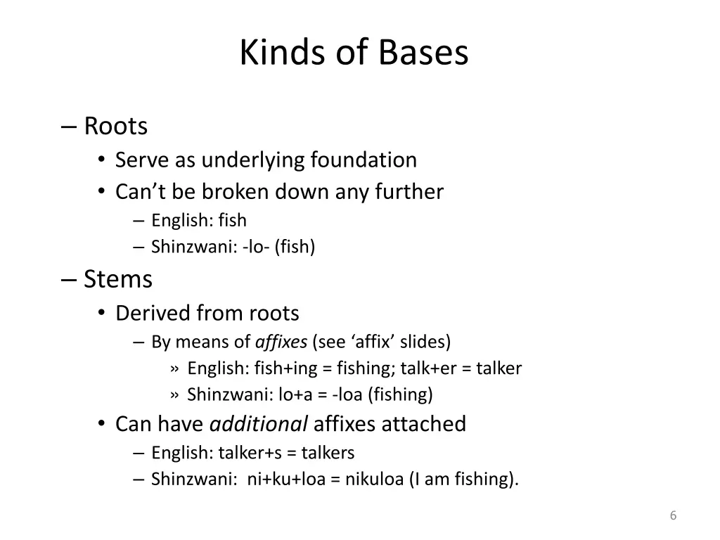 kinds of bases