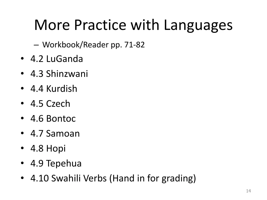 more practice with languages