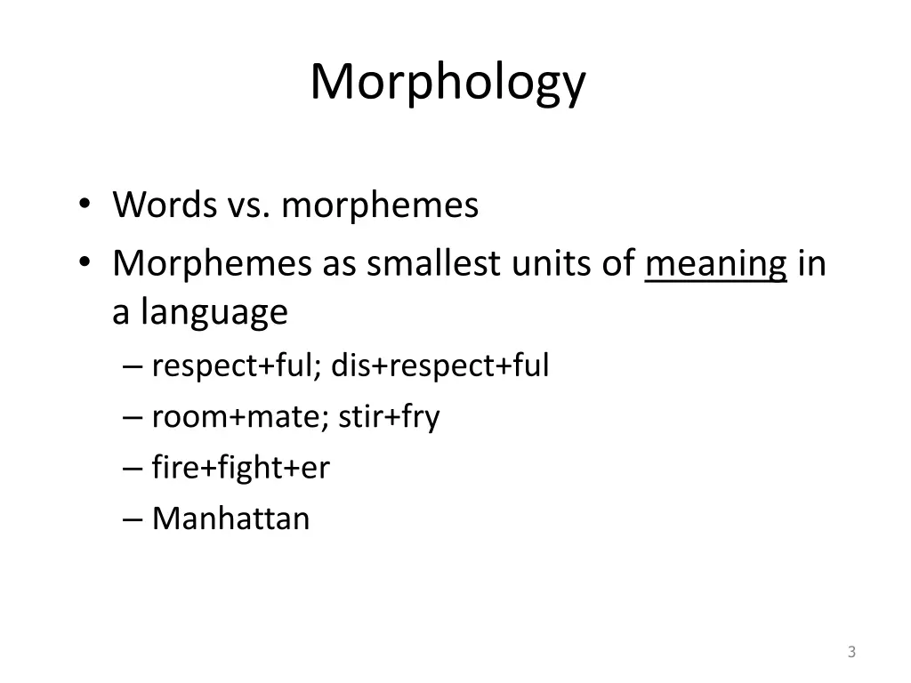 morphology