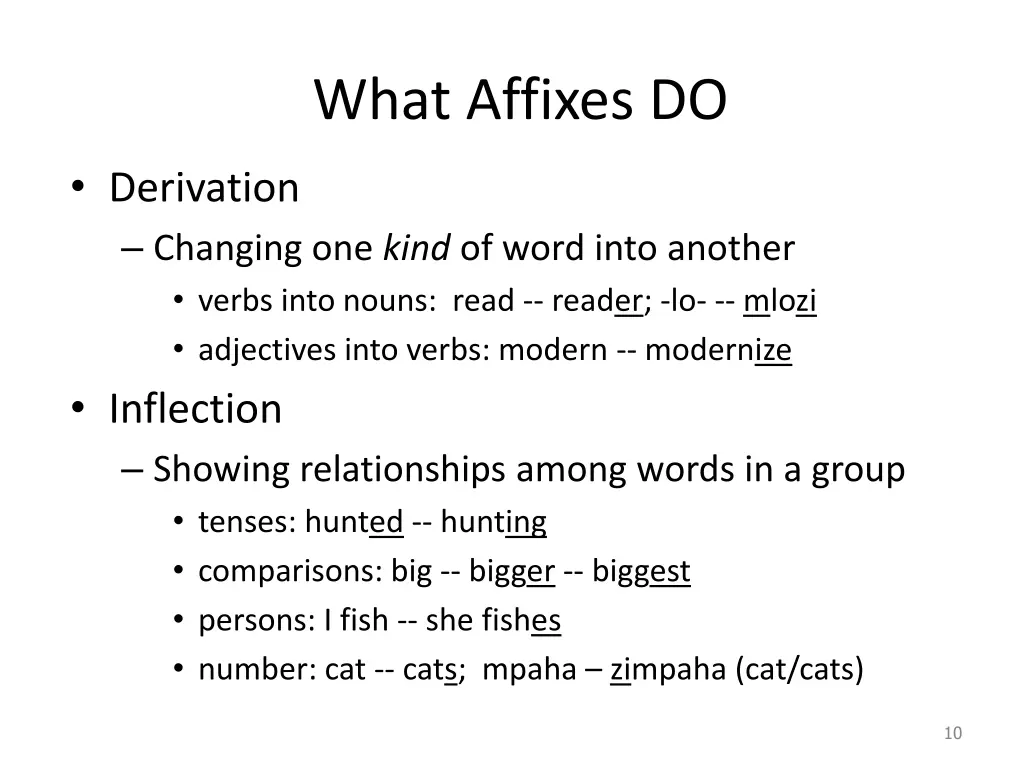 what affixes do