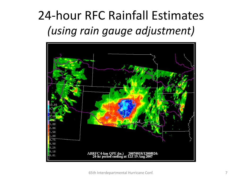 24 hour rfc rainfall estimates using rain gauge