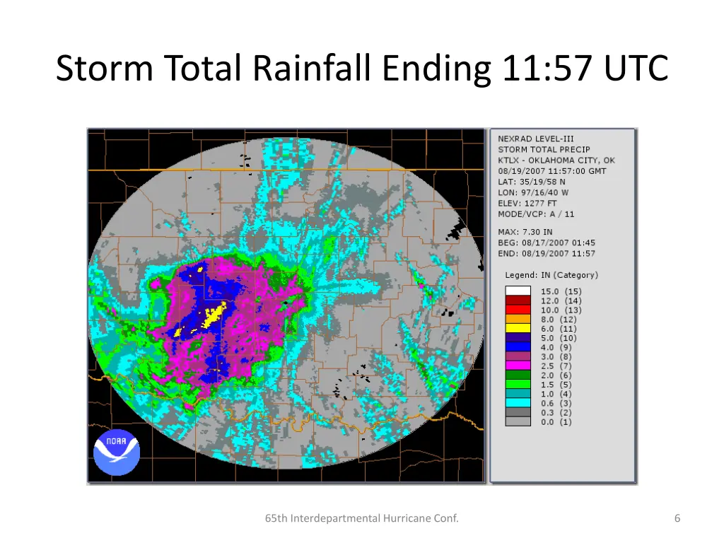 storm total rainfall ending 11 57 utc