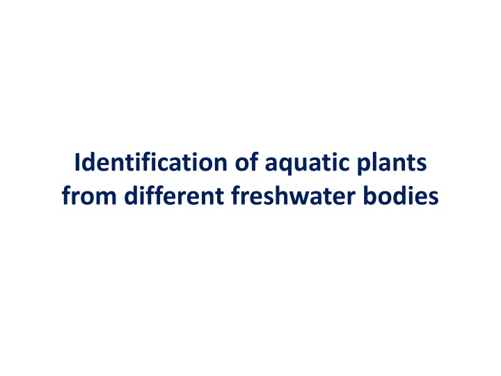 identification of aquatic plants from different