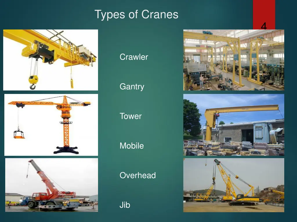 types of cranes